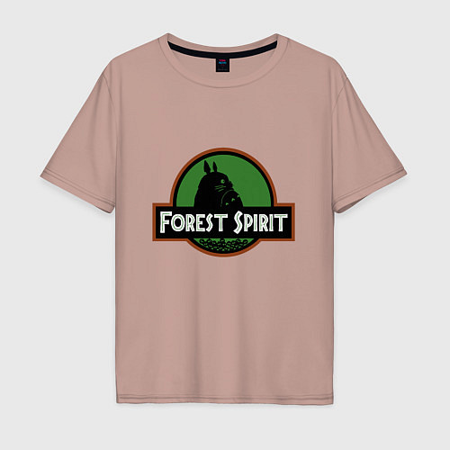 Мужская футболка оверсайз Дух леса / Пыльно-розовый – фото 1