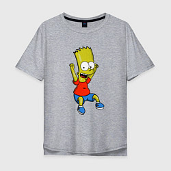 Футболка оверсайз мужская Барт прыгает, цвет: меланж