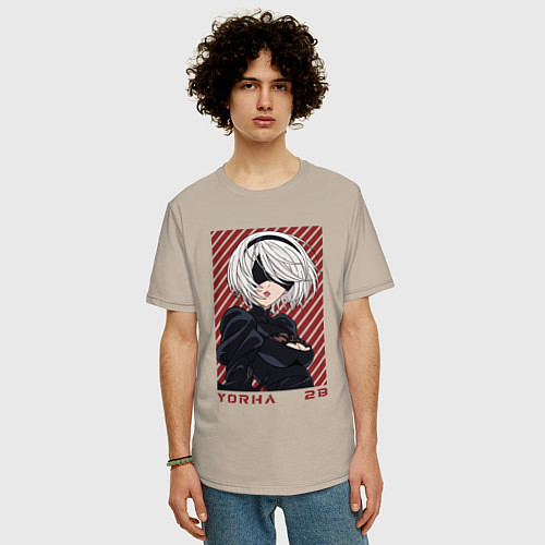 Мужская футболка оверсайз Йорха / Миндальный – фото 3