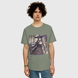 Футболка оверсайз мужская The girl from the book, цвет: авокадо — фото 2