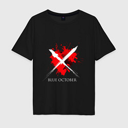 Футболка оверсайз мужская Blue October band, цвет: черный