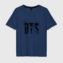 Футболка оверсайз мужская BTS logo, цвет: тёмно-синий