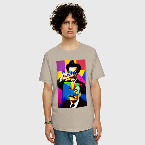 Мужская футболка оверсайз Salvador Dali: Pop Art / Миндальный – фото 3