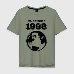Мужская футболка оверсайз На Земле с 1998 с краской на светлом