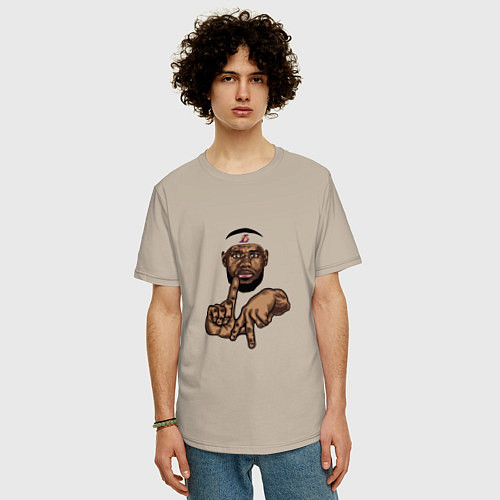Мужская футболка оверсайз Lakers Lebron / Миндальный – фото 3