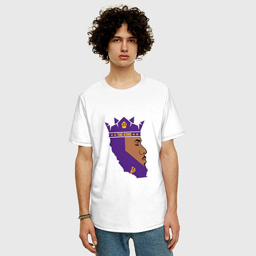 Мужская футболка оверсайз Lebron the king / Белый – фото 3