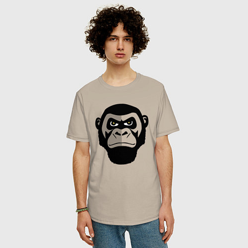 Мужская футболка оверсайз Serious gorilla / Миндальный – фото 3