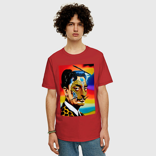 Мужская футболка оверсайз Salvador Dali: Art / Красный – фото 3