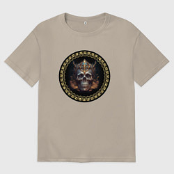 Футболка оверсайз мужская Череп короля созданный нейросетью, цвет: миндальный