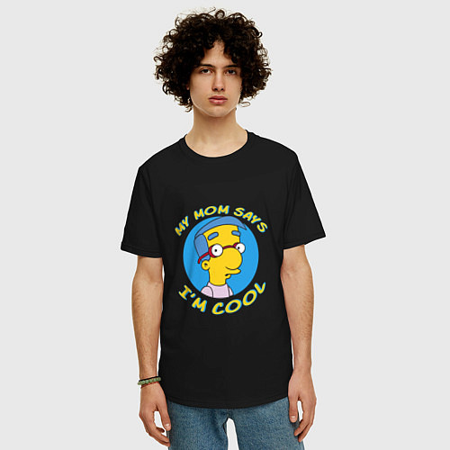 Мужская футболка оверсайз Мама говорит, что я классный / Черный – фото 3