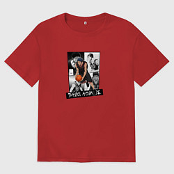 Футболка оверсайз мужская Дайки Аоминэ на фоне манги, цвет: красный