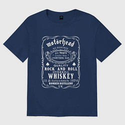 Футболка оверсайз мужская Motorhead в стиле Jack Daniels, цвет: тёмно-синий