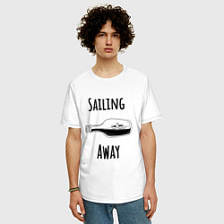Футболка оверсайз мужская Sailing away, цвет: белый — фото 2