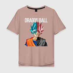 Футболка оверсайз мужская Dragon ball Гоку, цвет: пыльно-розовый