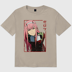 Футболка оверсайз мужская Zero Two anime girl, цвет: миндальный