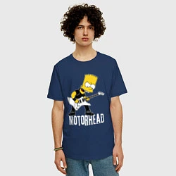 Футболка оверсайз мужская Motorhead Барт Симпсон рокер, цвет: тёмно-синий — фото 2
