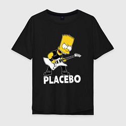 Футболка оверсайз мужская Placebo Барт Симпсон рокер, цвет: черный