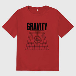 Футболка оверсайз мужская Gravity и пространственная сетка, цвет: красный
