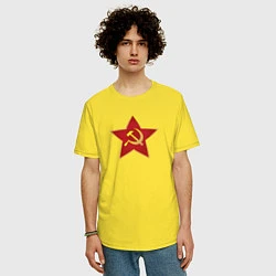 Футболка оверсайз мужская СССР звезда, цвет: желтый — фото 2