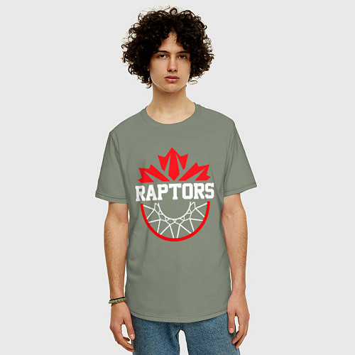 Мужская футболка оверсайз Торонто Рэпторс / Авокадо – фото 3