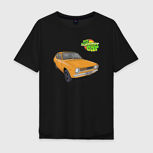 Мужская футболка оверсайз My summer car yellow / Черный – фото 1