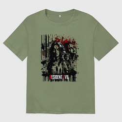 Футболка оверсайз мужская Дизайн Resident Evil, цвет: авокадо