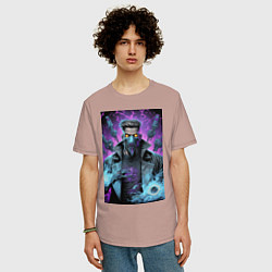 Футболка оверсайз мужская Маг в маске, цвет: пыльно-розовый — фото 2