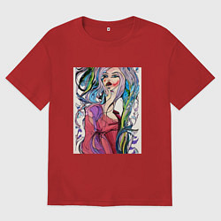 Футболка оверсайз мужская Ветряная красотка, цвет: красный