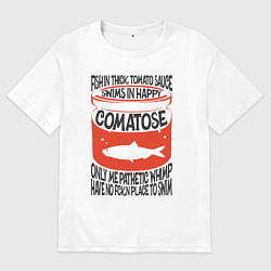 Футболка оверсайз мужская Рыбка в томате - коматоз, цвет: белый