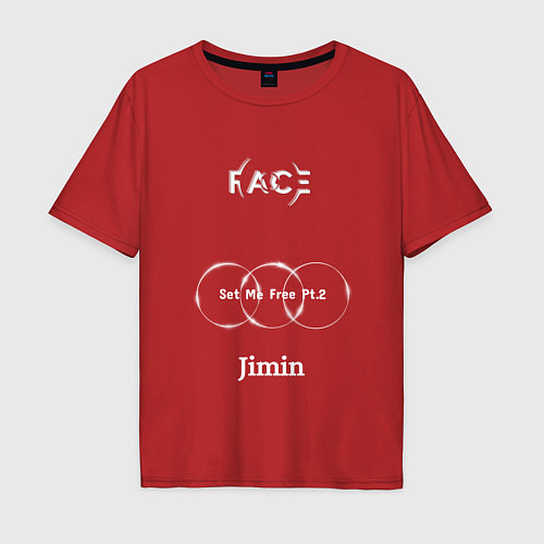 Мужская футболка оверсайз JIMIN FACE Set Me Free / Красный – фото 1