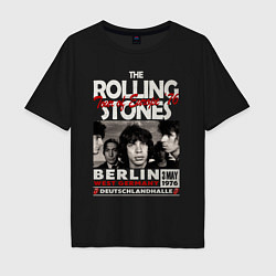 Футболка оверсайз мужская The Rolling Stones rock, цвет: черный