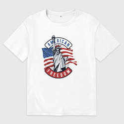 Футболка оверсайз мужская American freedom, цвет: белый
