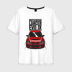 Футболка оверсайз мужская Mitsubishi Lancer Evo IX, цвет: белый