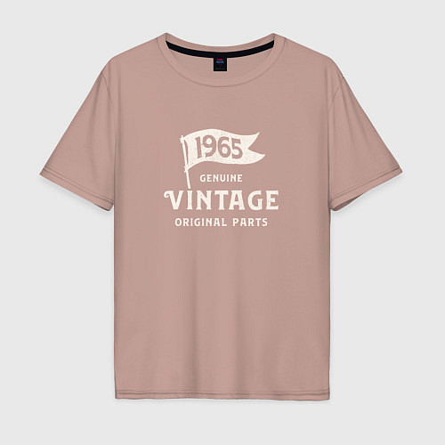 Мужская футболка оверсайз 1965 подлинный винтаж - оригинальные детали / Пыльно-розовый – фото 1
