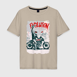 Футболка оверсайз мужская Evolution - motorcycle, цвет: миндальный