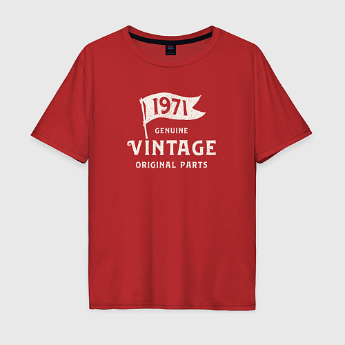 Мужская футболка оверсайз 1971 подлинный винтаж - оригинальные детали / Красный – фото 1