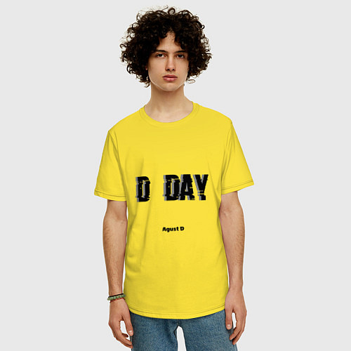 Мужская футболка оверсайз D DAY Agust D / Желтый – фото 3