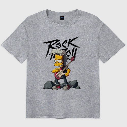 Мужская футболка оверсайз Simpsons Rock / Меланж – фото 1