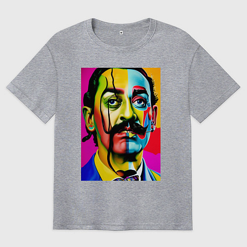 Мужская футболка оверсайз Salvador Dali / Меланж – фото 1