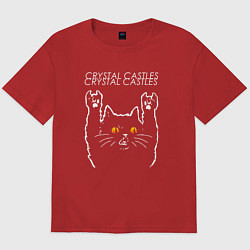 Футболка оверсайз мужская Crystal Castles rock cat, цвет: красный