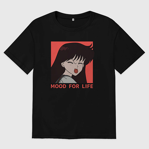 Мужская футболка оверсайз Рей Хино / Черный – фото 1