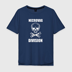 Футболка оверсайз мужская Necrovag white division, цвет: тёмно-синий