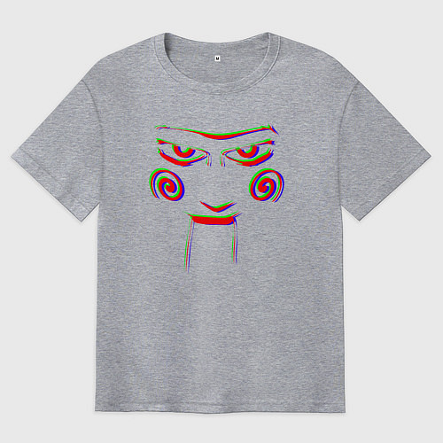 Мужская футболка оверсайз Saw face / Меланж – фото 1