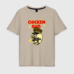 Мужская футболка оверсайз Chicken Gun - игра