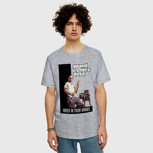Мужская футболка оверсайз GTA Trevor Philips / Меланж – фото 3