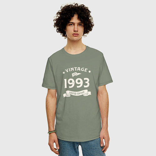 Мужская футболка оверсайз Винтаж 1993 ограниченный выпуск / Авокадо – фото 3