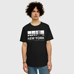 Футболка оверсайз мужская Нью-Йорк Сити, цвет: черный — фото 2