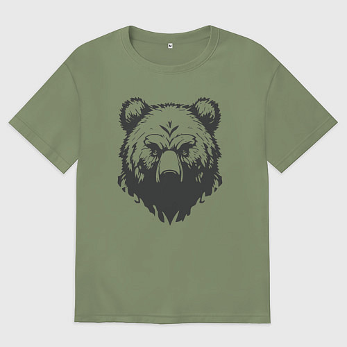 Мужская футболка оверсайз Бурый медведь / Авокадо – фото 1