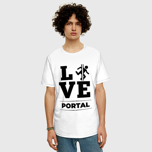 Мужская футболка оверсайз Portal love classic / Белый – фото 3
