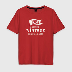 Футболка оверсайз мужская 1982 подлинный винтаж - оригинальные детали, цвет: красный
